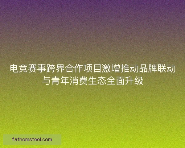 电竞赛事跨界合作项目激增推动品牌联动与青年消费生态全面升级 电竞赛事跨界合作项目激增推动品牌联动与青年消费生态全面升级