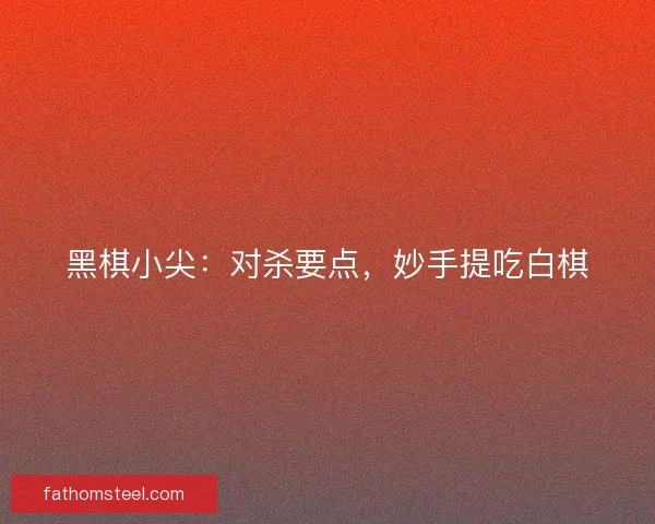 黑棋小尖：对杀要点，妙手提吃白棋